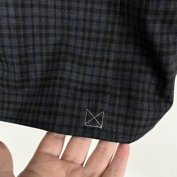 MICHAEL KORS Blazer Sport Coat Two Button 100% Wool 42R Gray Blue Plaid - Picture 4 of 11